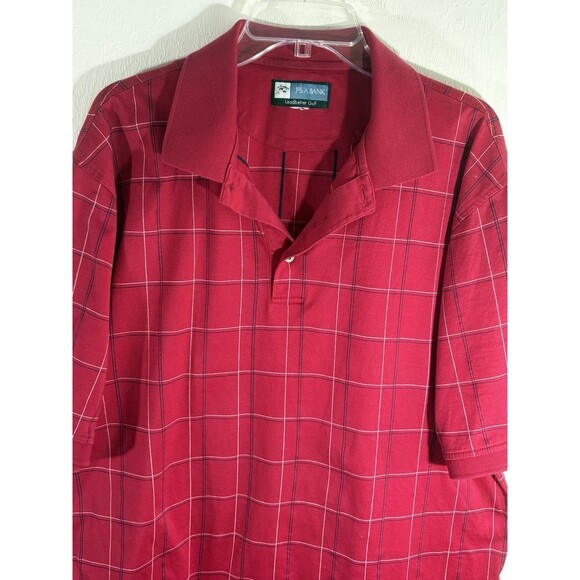 JOS A. BANK MENS LARGE LEADBETTER GOLF POLO STAY COOL TECHNOLOGY STRIPED COTTON - Picture 1 of 9